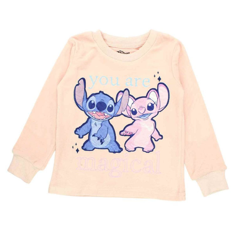 Picture of B775 GIRLS LILO % STITCH TWO PIECE THERMAL FLEECY PYJAMA